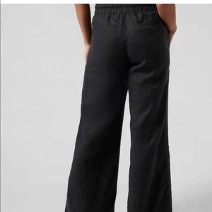 Athleta Cabo Wide Leg Linen Pants size 6 TALL